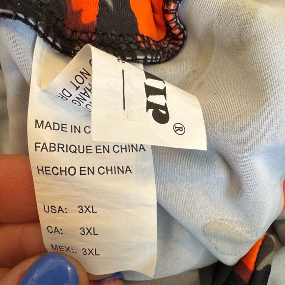 Cocoship Black Orange Print Tie Halter Swimdress 3XL - Picture 11 of 11